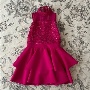 Weissman Pink Sequin Girls Costume Dress - size MC medium child